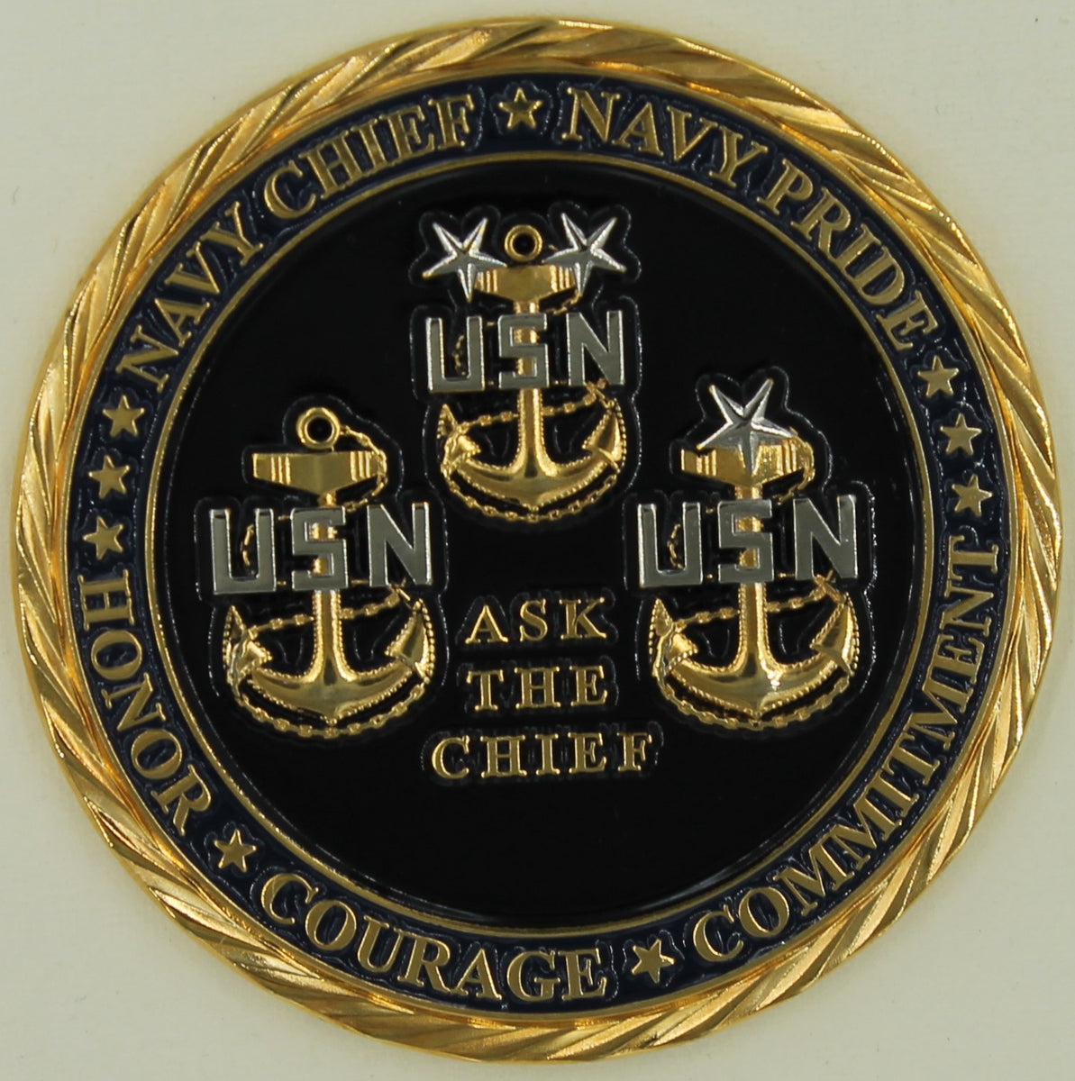 USN アメリカ合衆国艦隊司令官コイン USS Enterprise CVN-65 Aircraft Carrier Chiefs Mess Navy Challenge