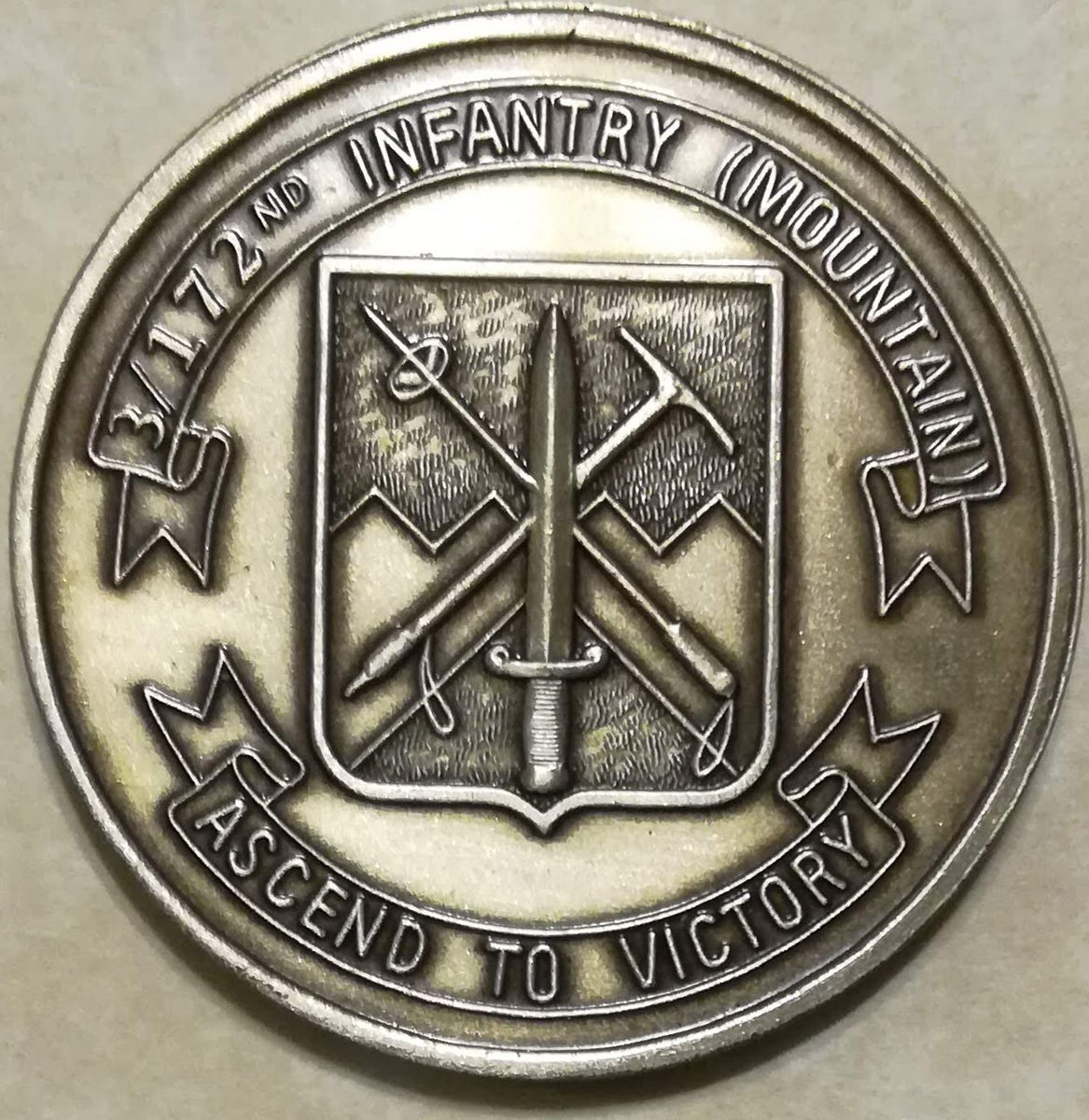 172nd Infantry 3rd Battalion Mountain Warfare School Army Challenge Coin