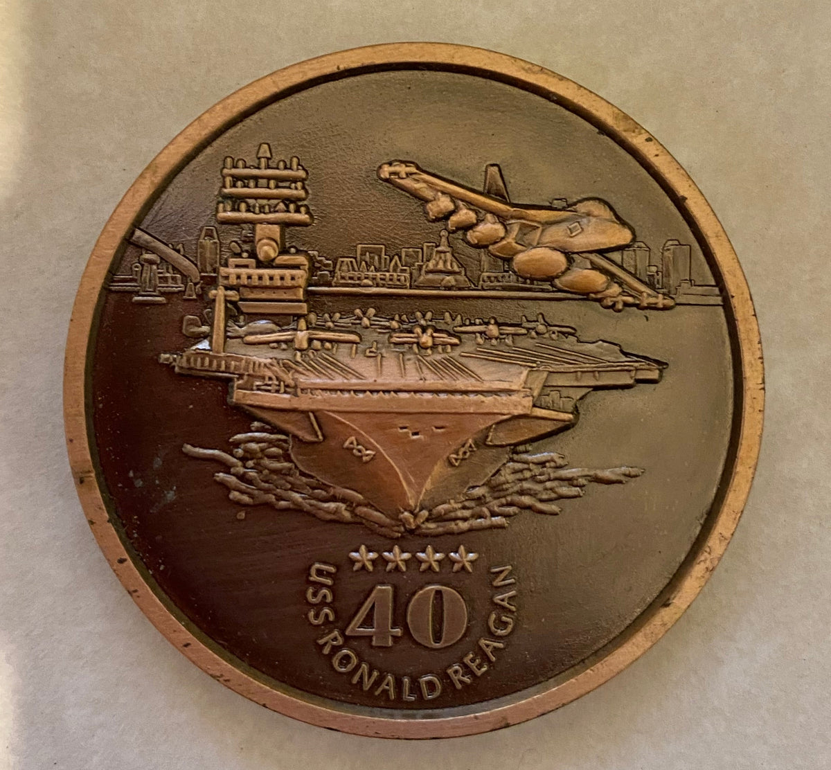 USS Ronald Reagan CVN-76 40th President Navy Challenge Coin