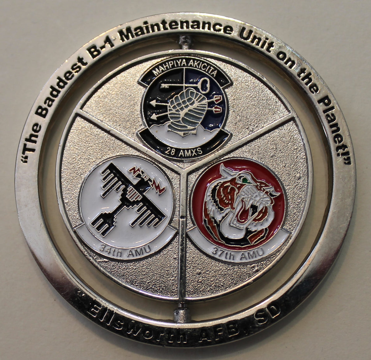 B-1 BONE Bomber Aircraft Maintenance Ellsworth AFB Spinner Serial #149 Air  Force Challenge Coin