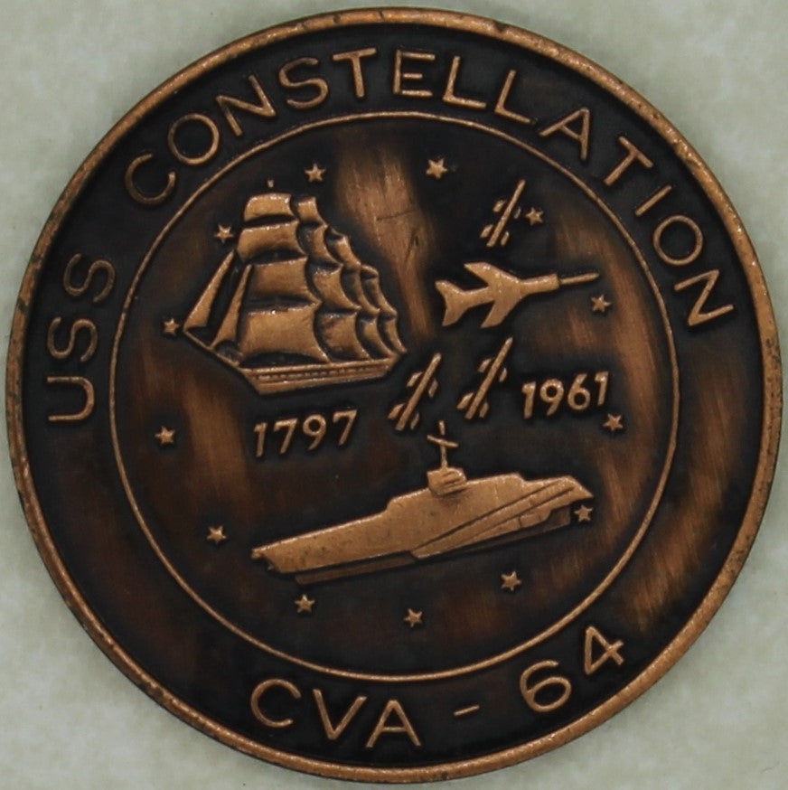 USS Constellation 記念メダル 実船素材使用 1955 USS Constellation CVA-64 Aircraft Carrier Navy Challenge Coin