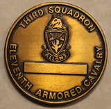 3 Coin Lot: 1 Commander 11th Cavalry 3rd Sq, 2 11th Cavalry 3rd Sq Coins