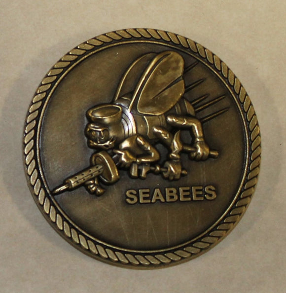 Seabee Construction Battalion Rates CB Bronze Finish Navy Challenge Coin