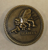 Seabee Construction Battalion Rates CB Bronze Finish Navy Challenge Coin