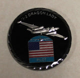 Reconnaissance U2 / U-2 Dragon Lady Spy Plane CIA Antique Silver Air Force Challenge Coin