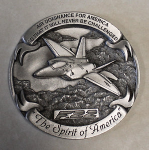 F-22 Raptor 5th Gen Fighter Jet Introduction 9Apr1997 Contractors: Lockheed Martin / Boeing / Pratt & Whitney Challenge Coin / Medal / Medallion
