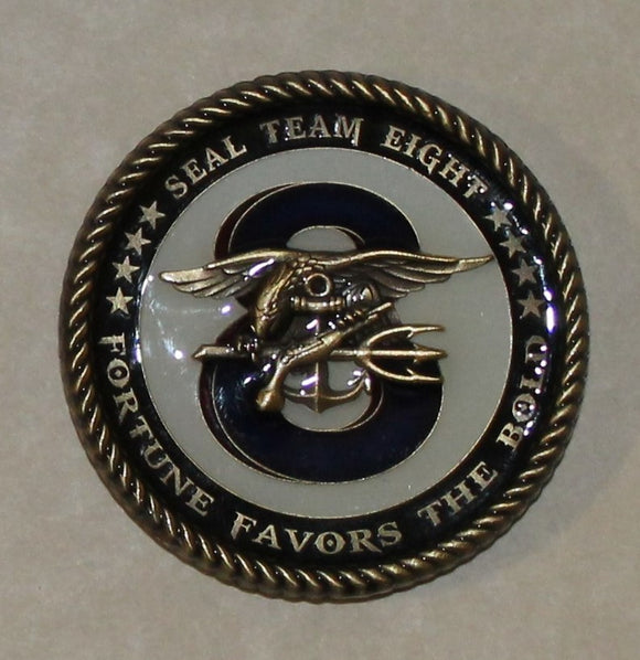 Commander SEAL Team 8 / Eight Fortune Favors The Bold Navy Challenge Coin