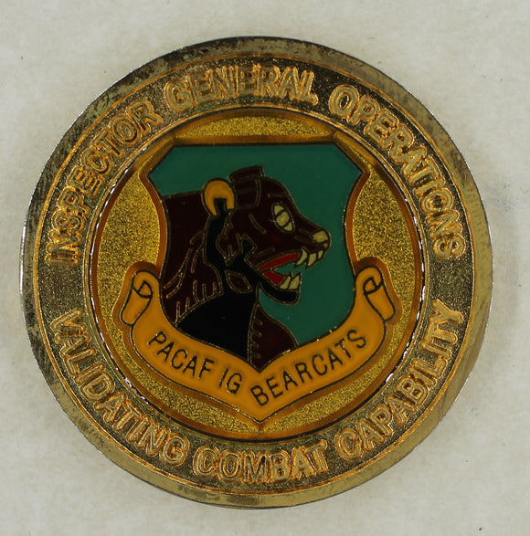 Inspector General Operations PACAF IG Bearcats Air Force Challenge Coin