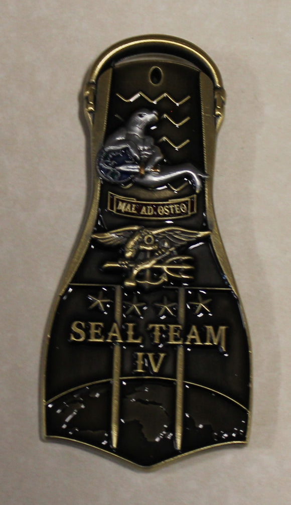 SEAL Team 4 / Four / Heritage Underwater Demolition Team UDT-21 Frogman Navy Flipper Challenge Coin