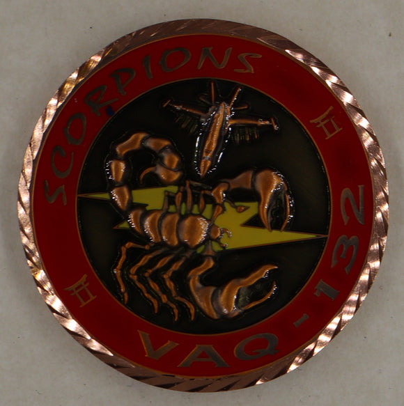 Electromagnetic Attack Squadron 132 (VAQ-132) Scorpions Navy Challenge Coin
