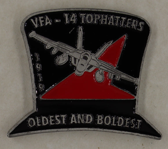 Strike Fighter Squadron 14 (VFA-14) Tophatters CPO Mess Navy Challenge Coin