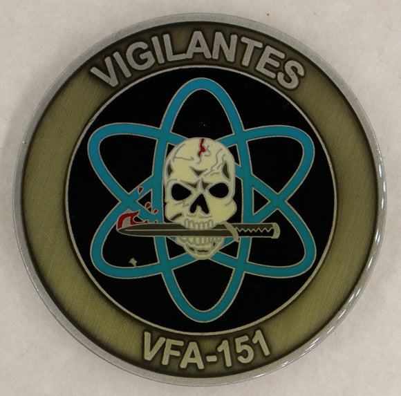 Strike Fighter Squadron One Five One (VFA-151) Vigilantes Navy Challenge Coin