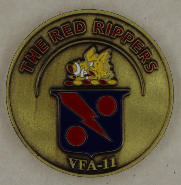 Strike Fighter Squadron 11 (VFA-11) Red Rippers Navy Challenge Coin