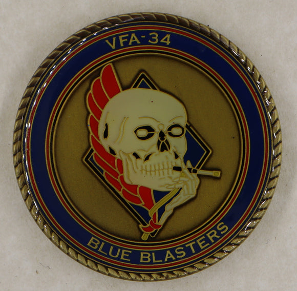 Strike Fighter Squadron 34 (VFA-34) Blue Blasters Navy Challenge Coin