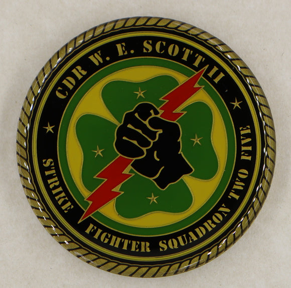 Strike Fighter Squadron 25 (VFA-25) CDR W E Scott II Navy Challenge Coin