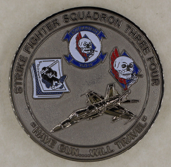 Strike Fighter Squadron 34 (VFA-34) Blue Blasters Commanders Navy Challenge Coin