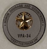 Strike Fighter Squadron 34 (VFA-34) Blue Blasters Commanders Navy Challenge Coin