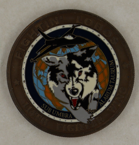 114th Fighter Wing Fightin' Lobos South Dakota Air National Guard Air Force Challenge Coin