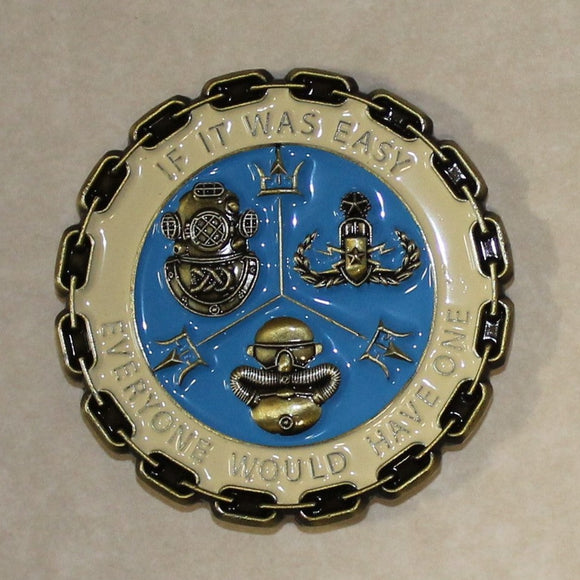 Naval Diver & Salvage Training Center If It Was Easy.. Navy Diver Challenge Coin