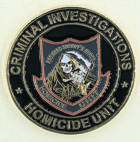 Broward County Sheriff's Homicide Unit Police Challenge Coin