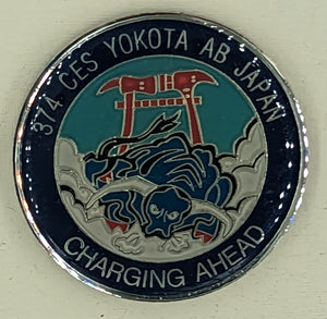 374 CES Yokota AB Japan Charging Ahead Air Force Challenge Coin