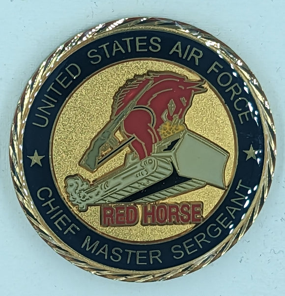 CMSGT Tony Valdez Red Horse Air Force Challenge Coin