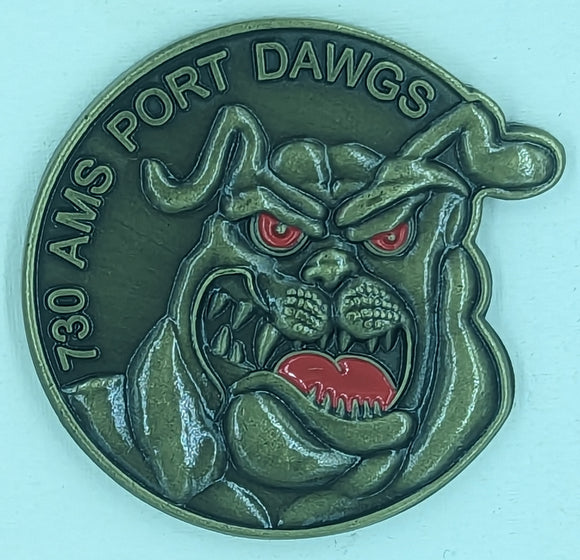 730 AMS Port Dawgs Samurai Port Air Force Challenge Coin