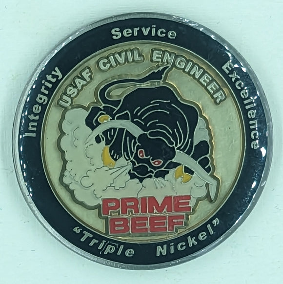 USAF Civil Engineer Prime Beef Est. 1965 Air Force Challenge Coin
