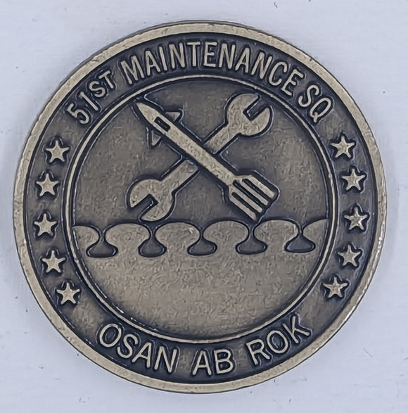 51st Maintenance Sq Osan AB ROK Air Force Challenge Coin