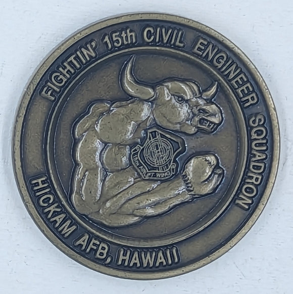 Fightin' 15th Civil Engineers Sq Hickam AFB, Hawaii Air Force Challenge Coin