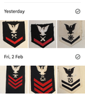 7 Navy WWII RATE  RANK Patch Lot