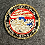 36th Fighter Squadron F-16 Falcon Fiends Check Six Since 1917, 100 Years Air Force Challenge Coin