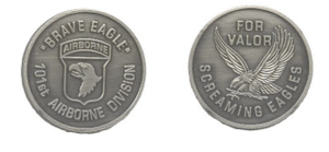 INFORMATION:  101st Airborne Division "BRAVE EAGLE" Vietnam War Era Challenge Coin