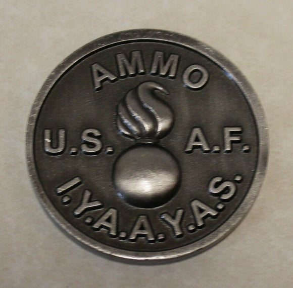 Ammo IYAAYAS Providing the Enemy a Chance to Die for their Country Antique Silver Finish Air Force Challenge Coin