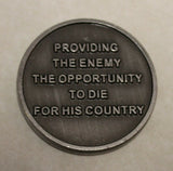Ammo IYAAYAS Providing the Enemy a Chance to Die for their Country Antique Silver Finish Air Force Challenge Coin