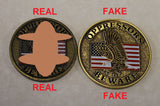 Delta Force CAG Brown with Gray Sword Version Army Challenge Coin  REAL vs. FAKE