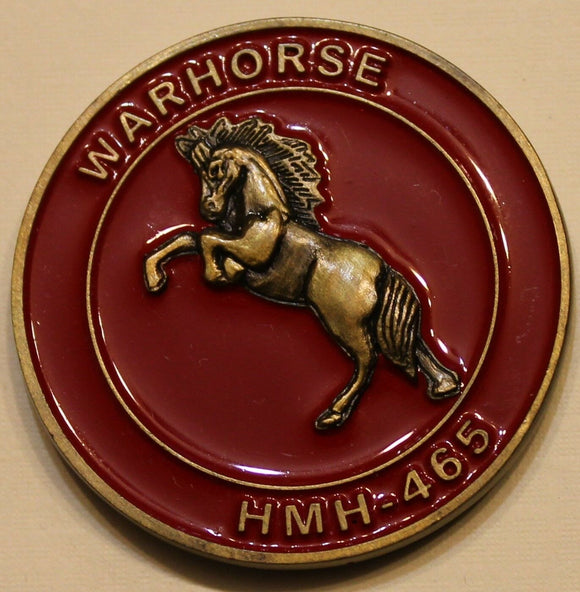 Marine Heavy Helicopter Squadron 465 Warhorse HMH-465 Marine Challenge Coin