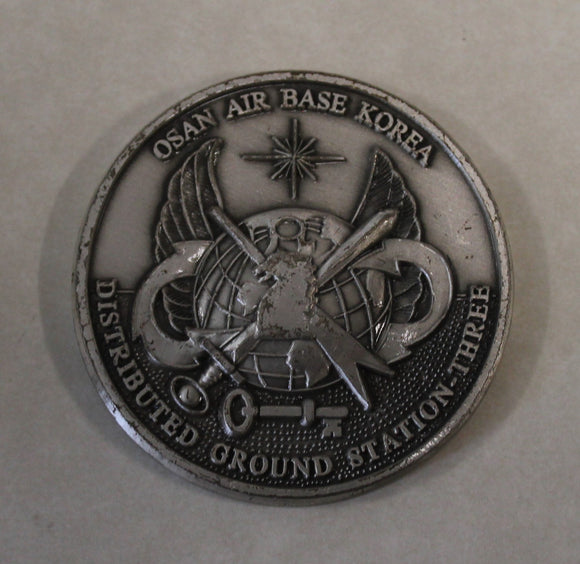 Commander Distribution Ground Station DGS-3 Osan Air Base Korea Intelligence Air Force Challenge Coin