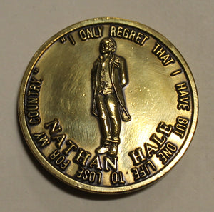 Central Intelligence Agency / CIA Nathan Hale "...I have but one life to Lose..." Challenge Coin