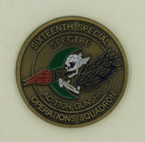 16th Special Operations Sq AC-130H Spectre Gunship Bronze Air Force Challenge Coin