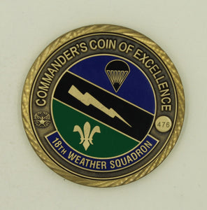 18th Weather Sq Special Operations Gray Beret Commander Air Force Challenge Coin