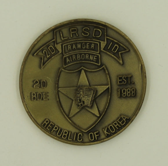2nd Infantry Divi Long Range Surveillance Det LRSD Ranger Army Challenge Coin