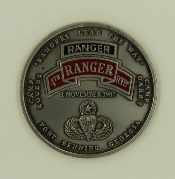 4th Ranger Training Ft. Benning Camp Rudgers/Darby Red Tabs Army Challenge Coin