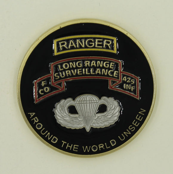 425th Infantry F Company Long Range Surveillance LRP Ranger OIF Army Challenge Coin