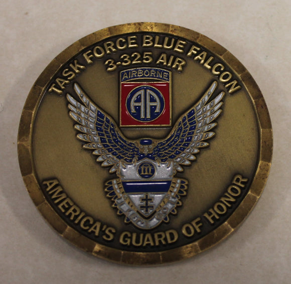 82nd Airborne Division 325th Airborne Infantry Regiment 3rd Battalion Task Force Blue Falcon Operation IRAQI FREEDOM Army Challenge Coin
