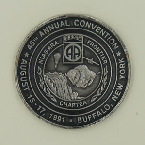 82nd Airborne Div 45th Annual Convention Buffalo, NY 1991 Army Challenge Coin