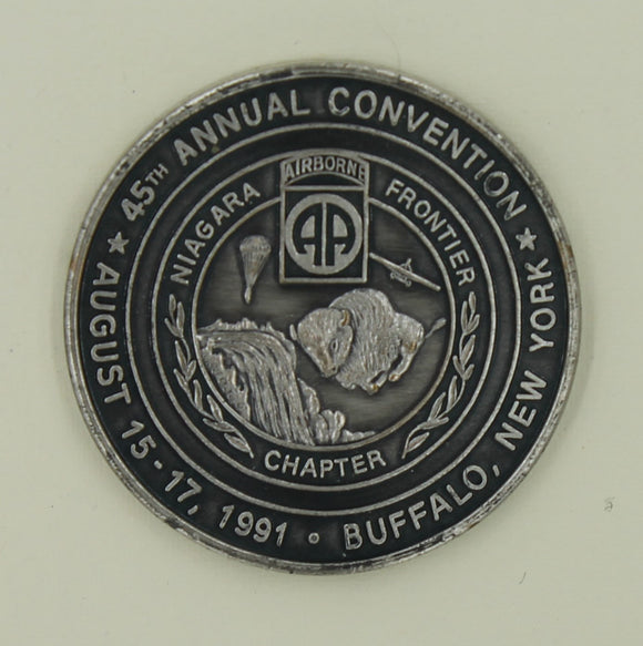 82nd Airborne Div 45th Annual Convention Buffalo, NY 1991 Army Challenge Coin