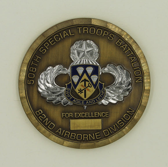 82nd Airborne Div 508th Special Troops Battalion Commanders Army Challenge Coin