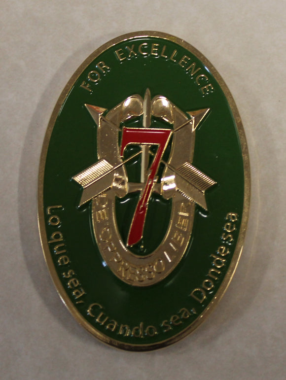 7th Special Forces Group Airborne 3rd Battalion Bravo Company Army Challenge Coin
