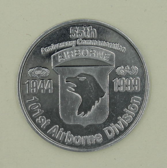 101st Airborne Division 55th Anniversary 1944-1999 Aluminium Army Challenge Coin